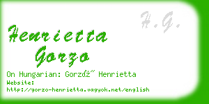 henrietta gorzo business card